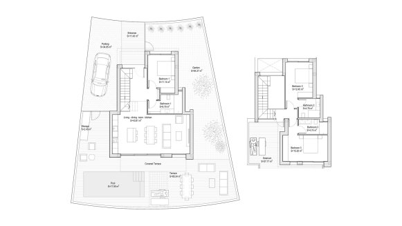 Villa floor plan, 3 bedrooms in VILLAS VISTA 12 No. 3 (2D)